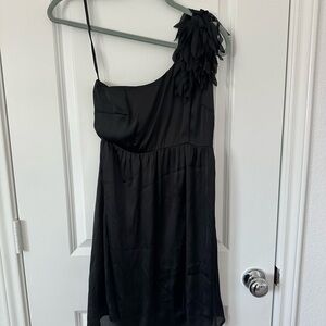 Francesca's Collections Black One Shoulder Dress